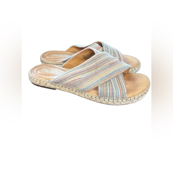 Born Espadrilles Sandals Women's 10M
Pretty soft neutral striped canvas comfort - Picture 8 of 10
